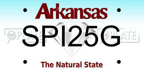 SPI25G Arkansas License Plate