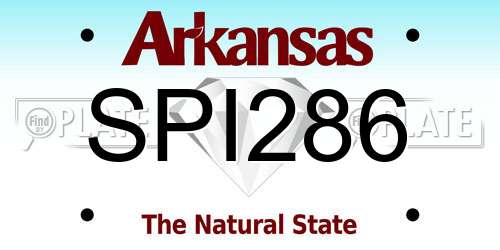 SPI286 Arkansas License Plate