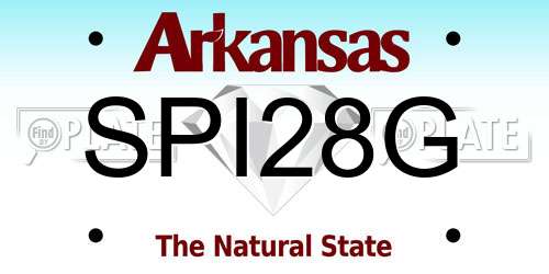 SPI28G Arkansas License Plate
