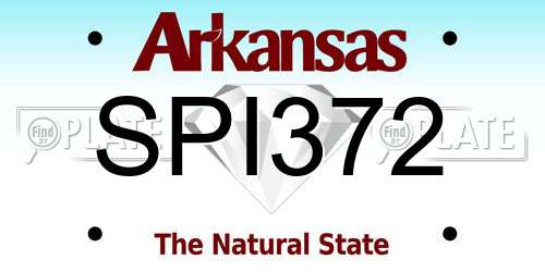 SPI372 Arkansas License Plate