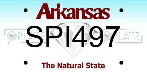 SPI497 Arkansas License Plate