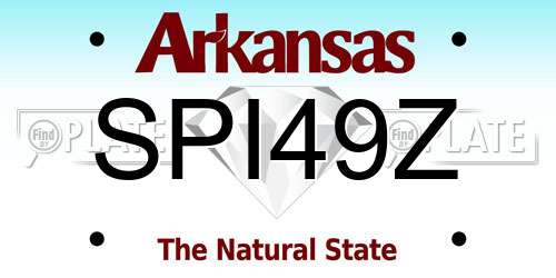 SPI49Z Arkansas License Plate