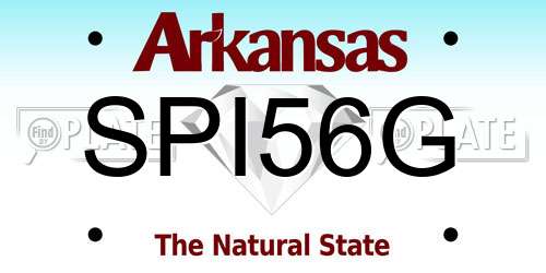 SPI56G Arkansas License Plate