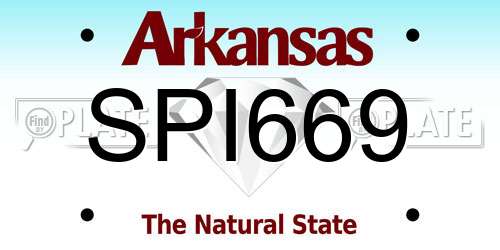 SPI669 Arkansas License Plate