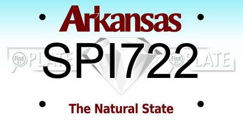 SPI722 Arkansas License Plate