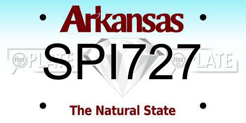 SPI727 Arkansas License Plate