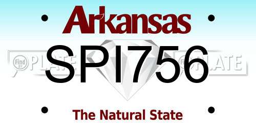 SPI756 Arkansas License Plate