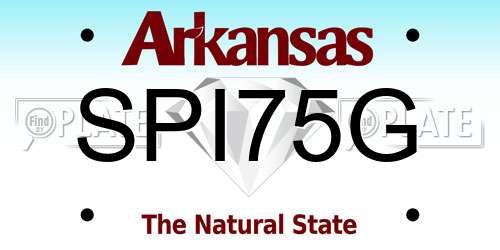SPI75G Arkansas License Plate