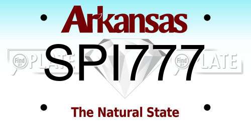 SPI777 Arkansas License Plate