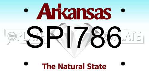SPI786 Arkansas License Plate