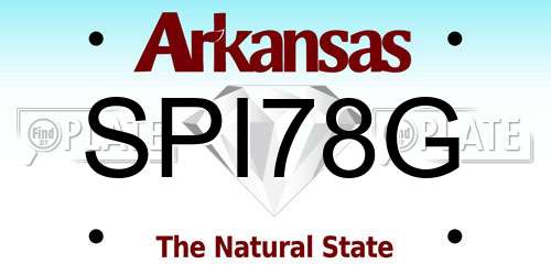 SPI78G Arkansas License Plate