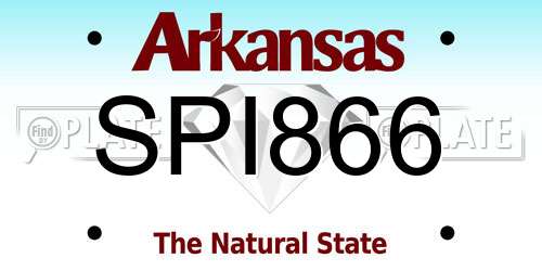 SPI866 Arkansas License Plate