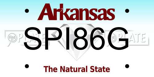 SPI86G Arkansas License Plate