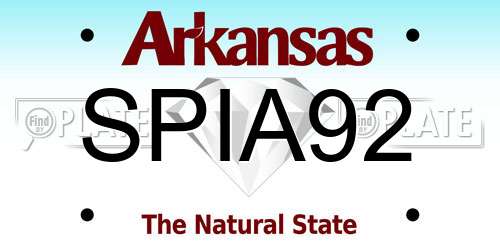 SPIA92 Arkansas License Plate