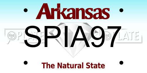 SPIA97 Arkansas License Plate