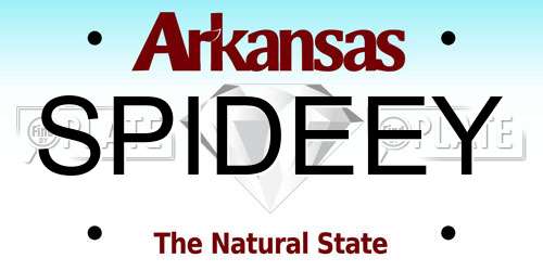 SPIDEEY Arkansas License Plate