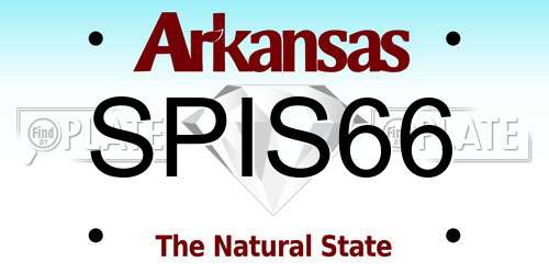 SPIS66 Arkansas License Plate