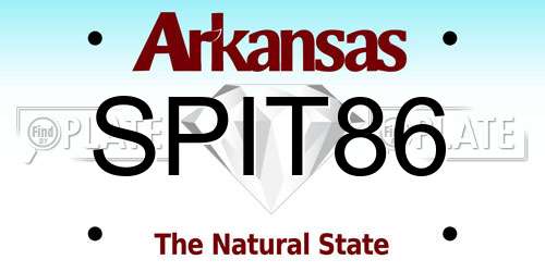 SPIT86 Arkansas License Plate
