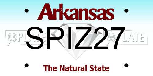 SPIZ27 Arkansas License Plate