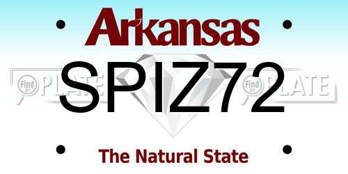 SPIZ72 Arkansas License Plate