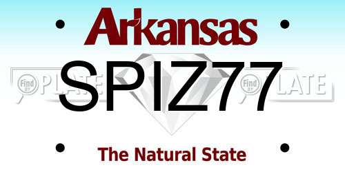 SPIZ77 Arkansas License Plate