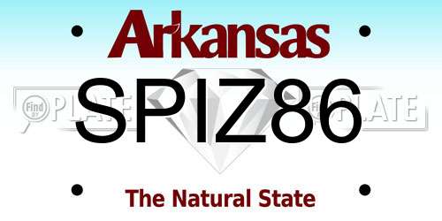SPIZ86 Arkansas License Plate