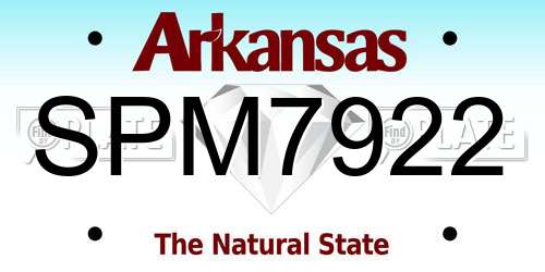 SPM7922 Arkansas License Plate