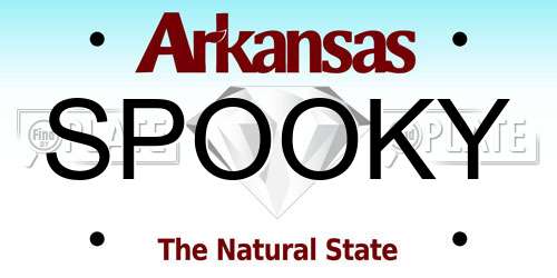 SPOOKY Arkansas License Plate