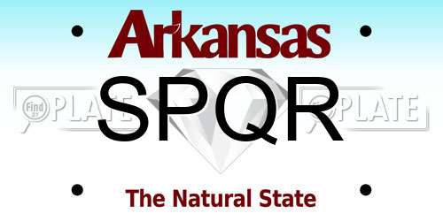 SPQR Arkansas License Plate
