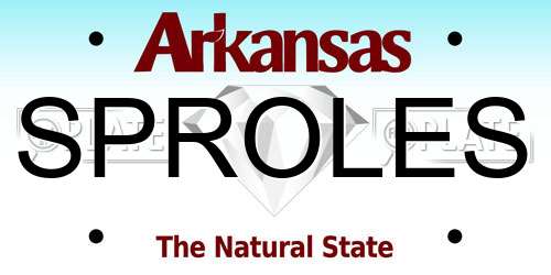 SPROLES Arkansas License Plate