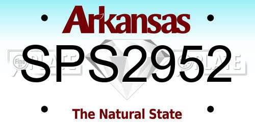 SPS2952 Arkansas License Plate