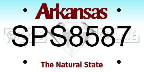SPS8587 Arkansas License Plate