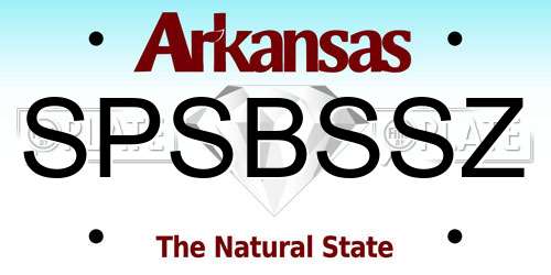 SPSBSSZ Arkansas License Plate