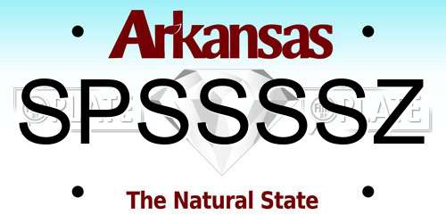 SPSSSSZ Arkansas License Plate