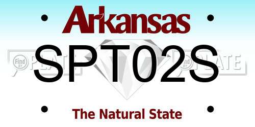 SPT02S Arkansas License Plate