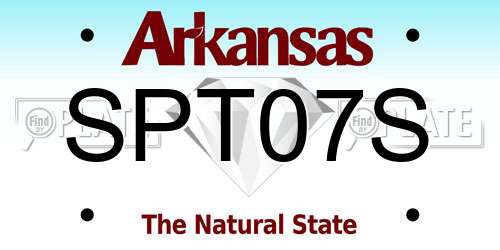 SPT07S Arkansas License Plate