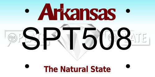 SPT508 Arkansas License Plate