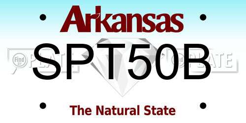 SPT50B Arkansas License Plate