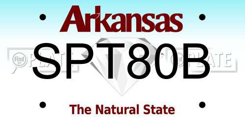SPT80B Arkansas License Plate