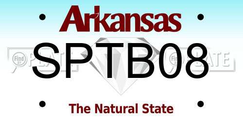SPTB08 Arkansas License Plate