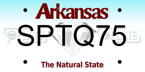 SPTQ75 Arkansas License Plate