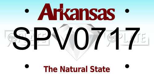 SPV0717 Arkansas License Plate