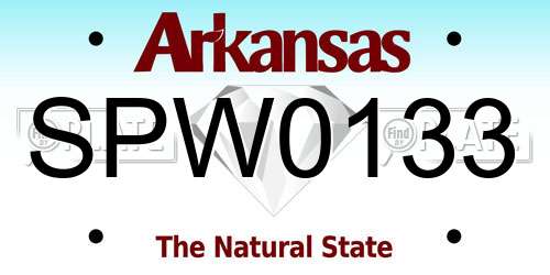 SPW0133 Arkansas License Plate