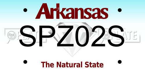 SPZ02S Arkansas License Plate