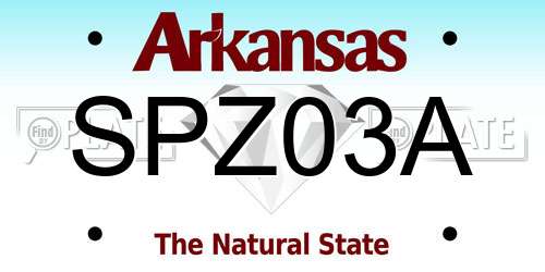 SPZ03A Arkansas License Plate