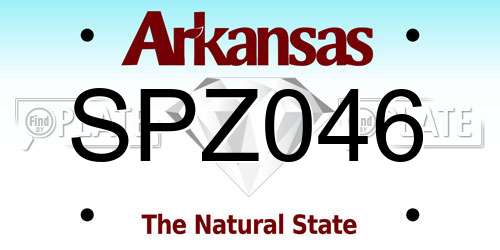 SPZ046 Arkansas License Plate