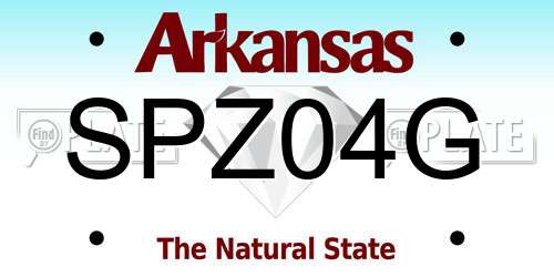 SPZ04G Arkansas License Plate