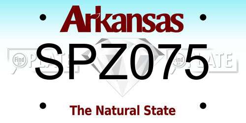 SPZ075 Arkansas License Plate