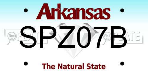 SPZ07B Arkansas License Plate
