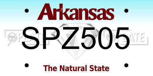 SPZ505 Arkansas License Plate